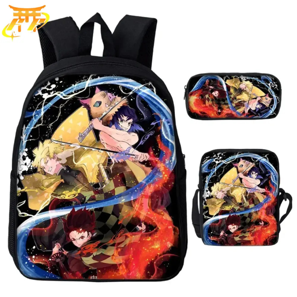 Mochila con Estuche y Bolso Tanjiro x Zenitsu x Inosuke - Demon Slayer™