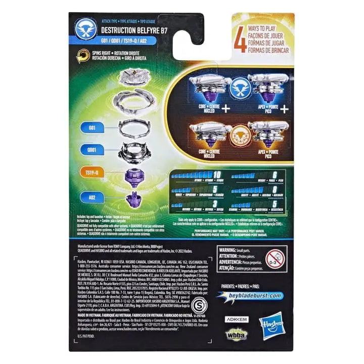 Peonza Destrucción Belfyre B7 Nexus-Q Revolve-Q+Quake-2 - Beyblade Burst QuadDrive™