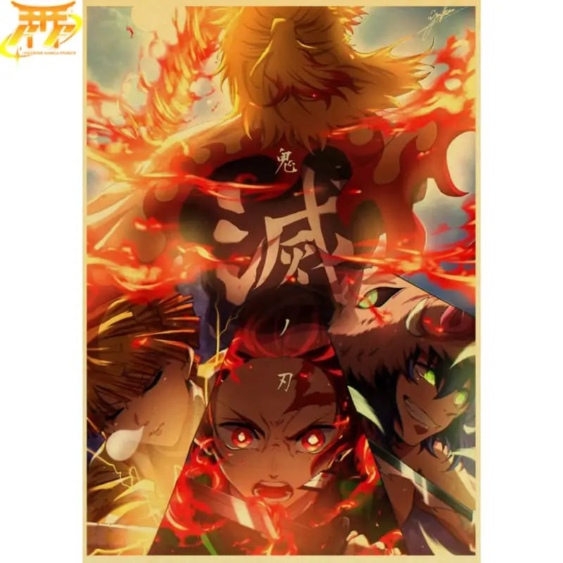 Poster Tanjiro x Rengoku - Demon Slayer