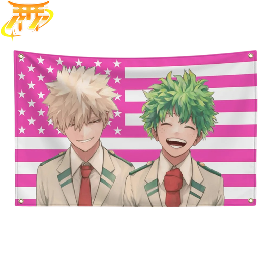 Bandera Bakugo & Midoriya "Sonrisas de Héroes" – My Hero Academia™
