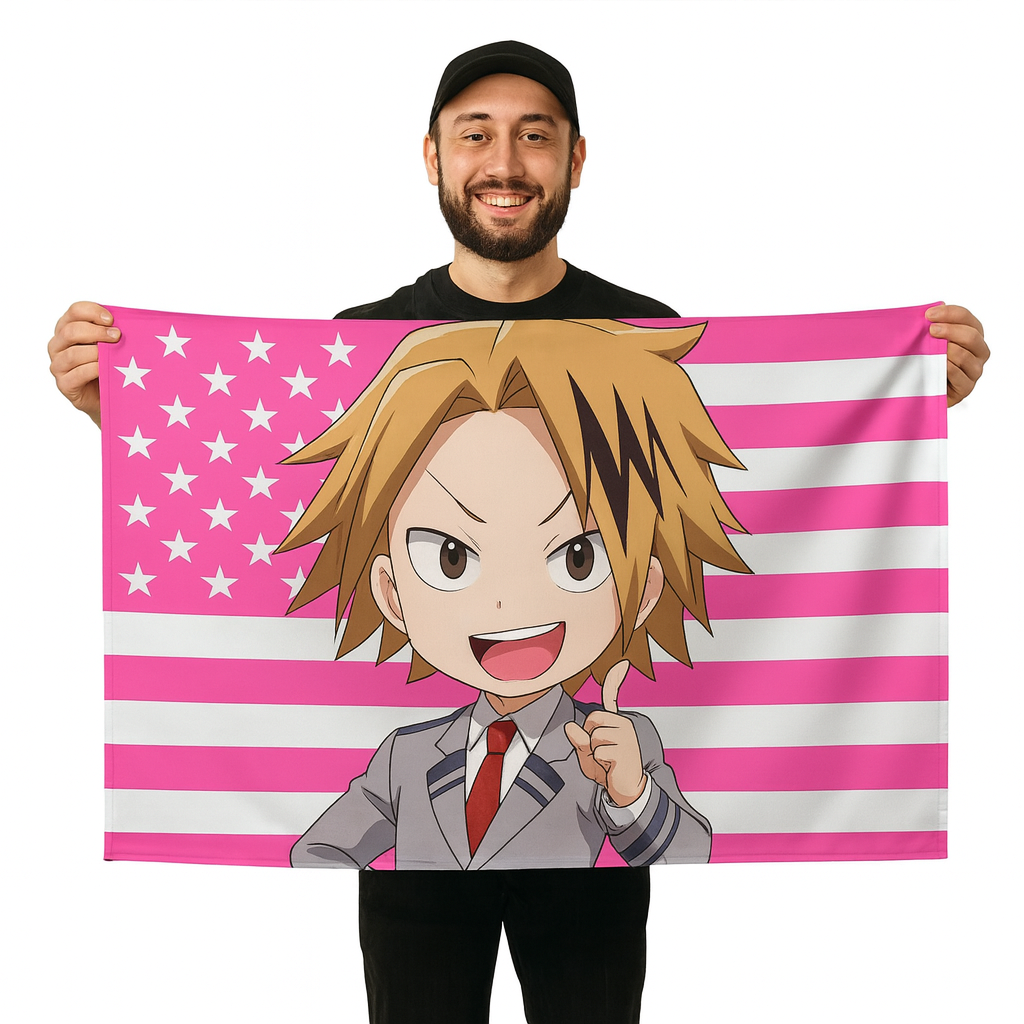Bandera Denki Kaminari "Estilo Chibi Estudiante" – My Hero Academia™