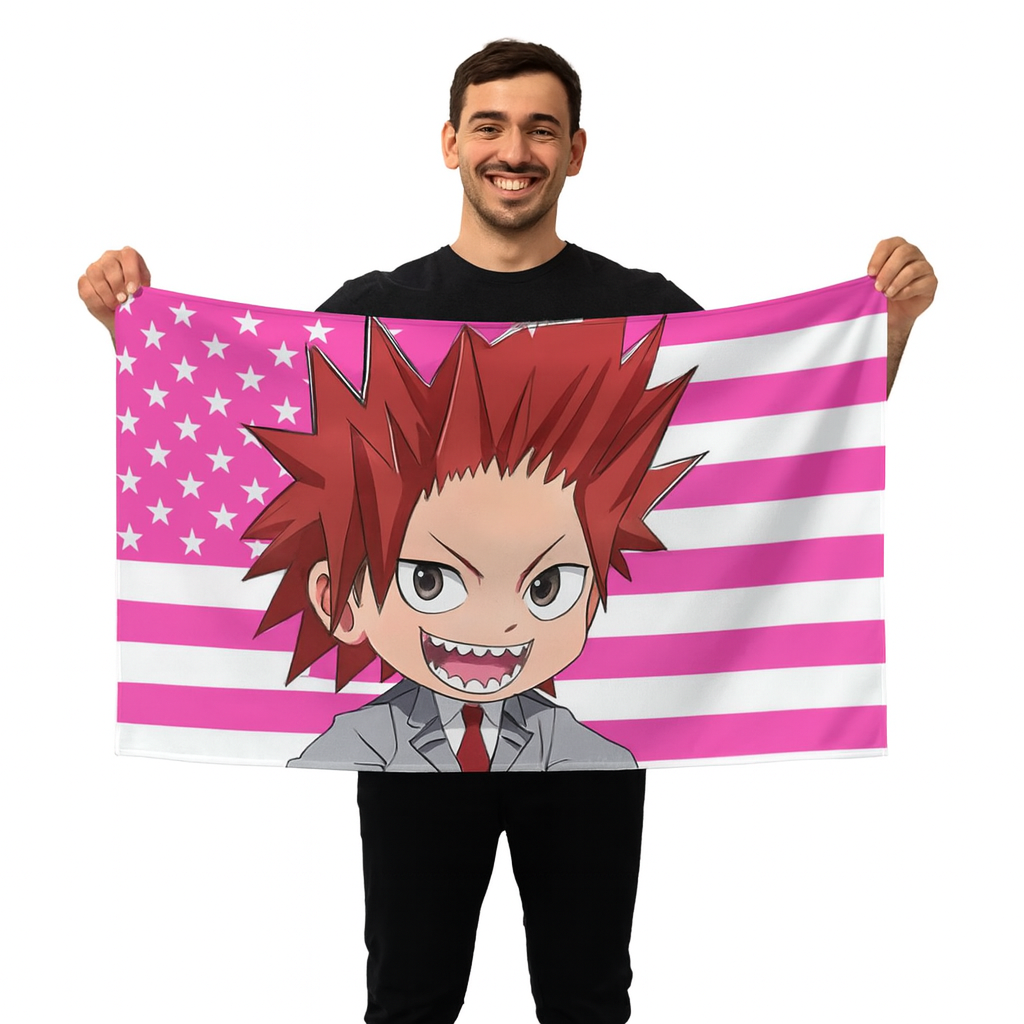 Bandera Eijiro Kirishima "Estilo Chibi Estudiante" – My Hero Academia™