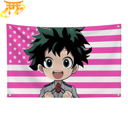 Bandera Izuku Midoriya "Estilo Chibi Estudiante" – My Hero Academia™