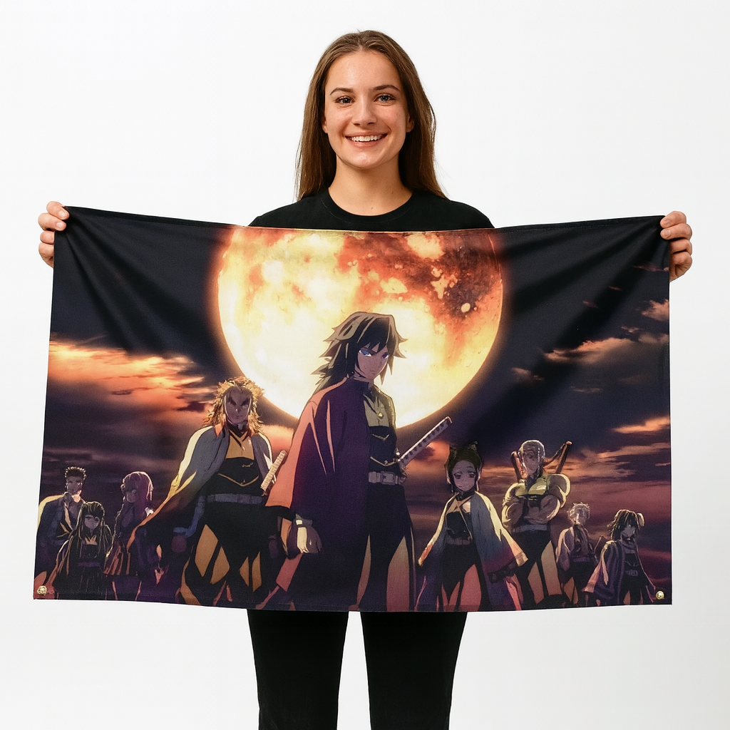 Bandera Pilares "Bajo la Luna Sangrienta" – Demon Slayer™