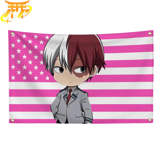 Bandera Shoto Todoroki "Estilo Chibi Estudiante" – My Hero Academia™