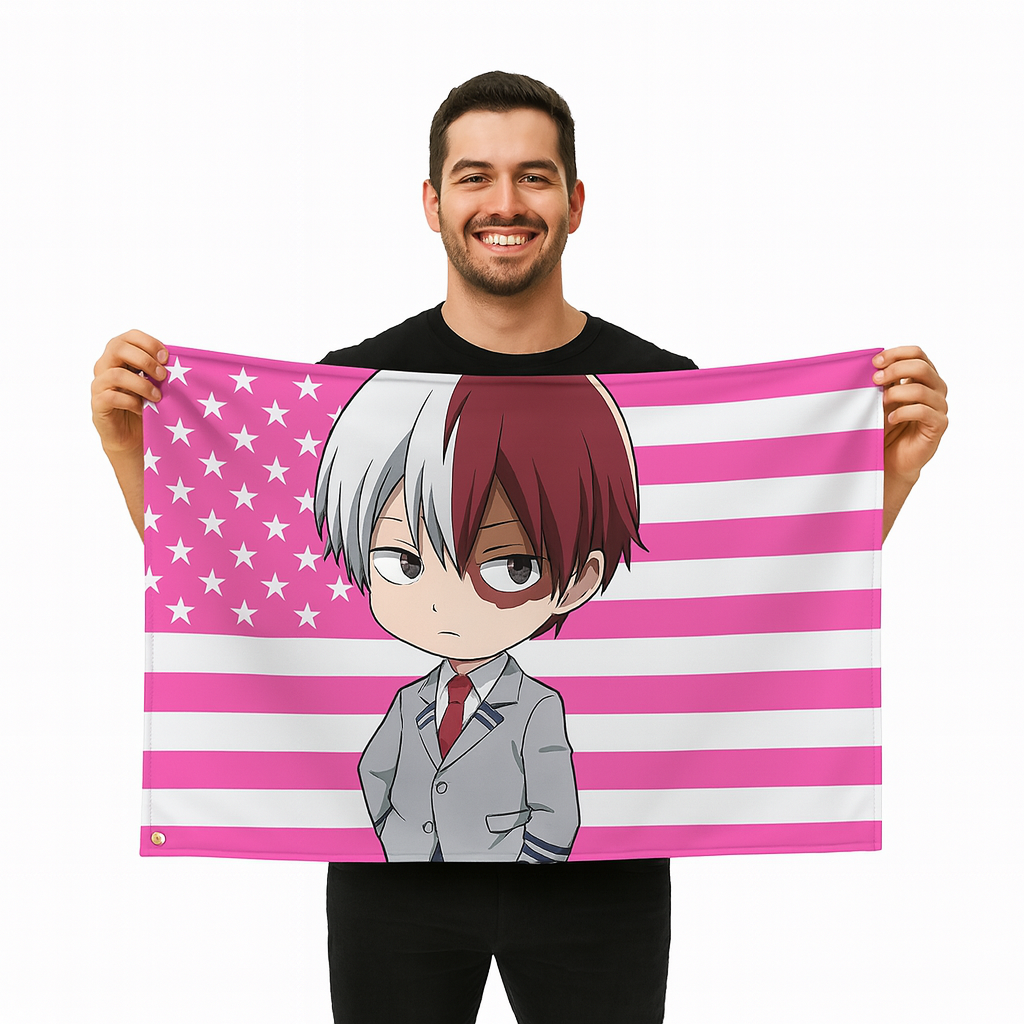 Bandera Shoto Todoroki "Estilo Chibi Estudiante" – My Hero Academia™