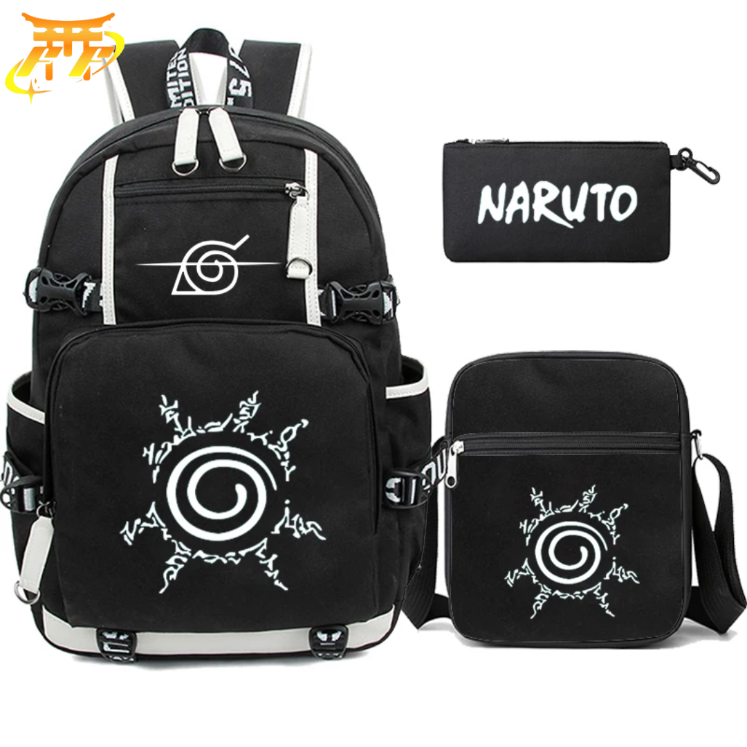 Cartable avec Trousse et Sacoche Sceau du Démon Renard - Naruto Shippuden™