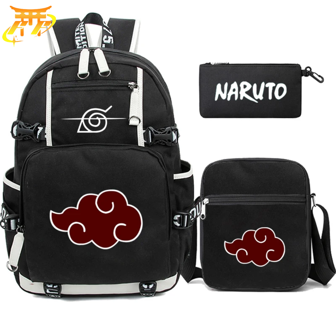 Mochila con Estuche y Bolso Akatsuki - Naruto Shippuden™