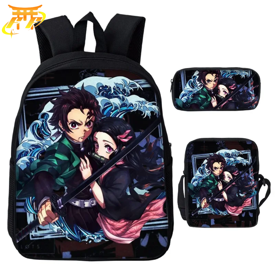 Mochila con Estuche y Bolso Tanjiro & Nezuko - Demon Slayer™.