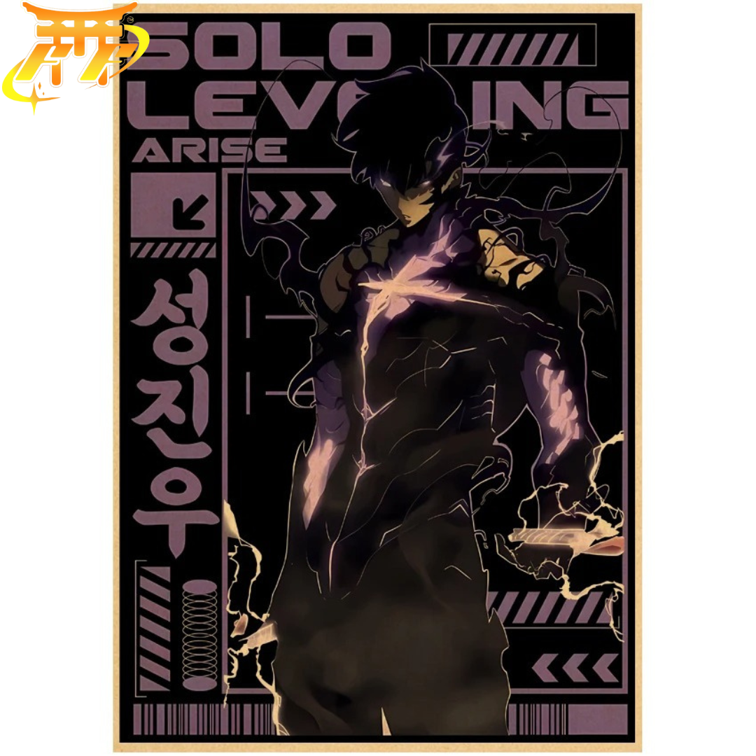 Póster Sung Jinwoo "Fuerza Oscura" - Solo Leveling™