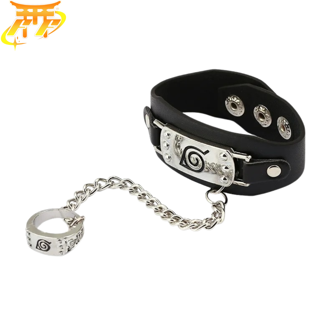 Pulsera + Anillo Konoha "Símbolo de la Aldea Oculta" - Naruto™