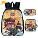 Mochila con Estuche y Bolso Tanjiro x Nezuko x Zenitsu x Inosuke - Demon Slayer